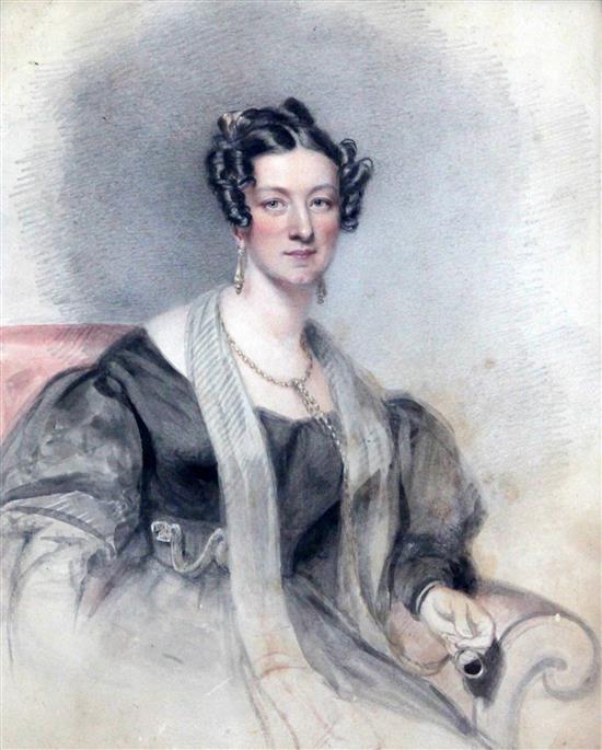 Attributed to Robert Dighton Portraits of a lady and gentleman, 10.5 x 8.5in.